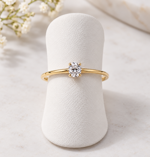 anillo compromiso oro amarillo circonia