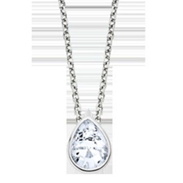 Lotus Silver. Colgante con circonita, plata de ley