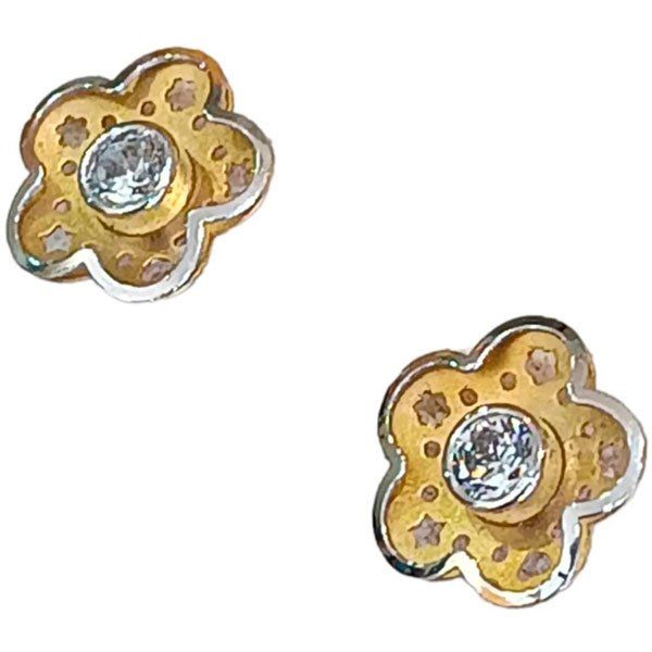 Pendientes Flor Calada Oro 18KT