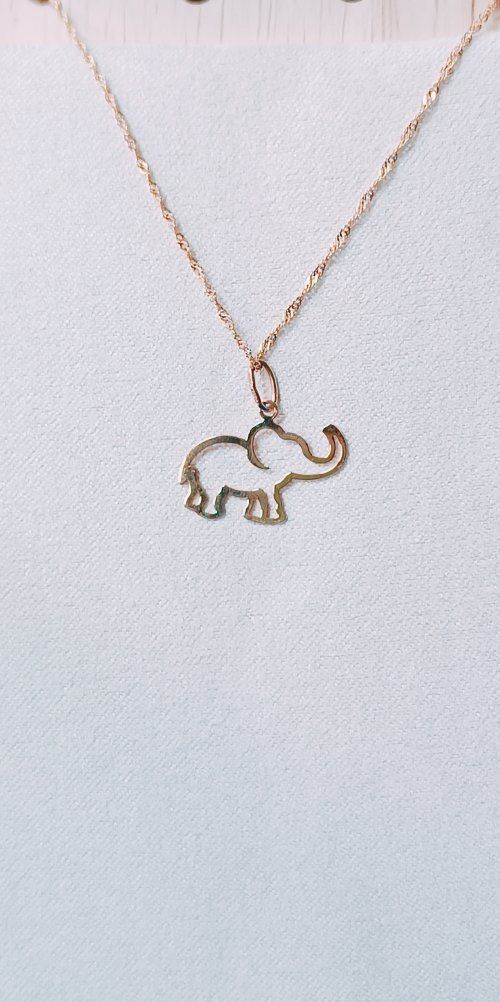Colgante elefante silueta oro amarillo
