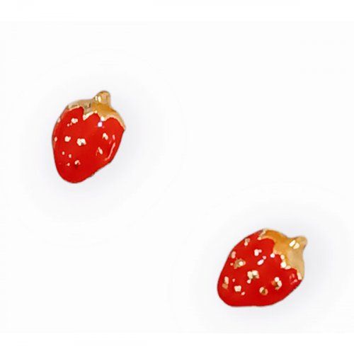 Pendientes Fresas Oro Amarillo 18KT