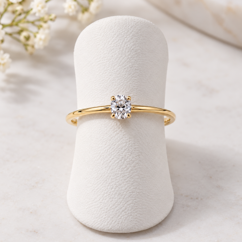 anillo compromiso oro amarillo circonia
