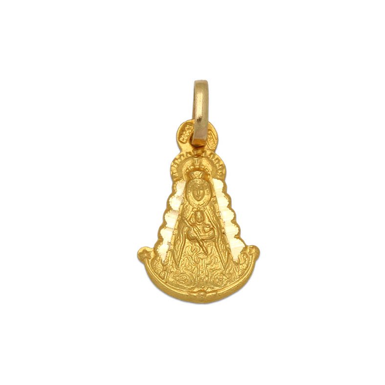 Medaglietta Argento Vergine Del Rocio Con Diamante, Gioiello Religioso 25mm - 4